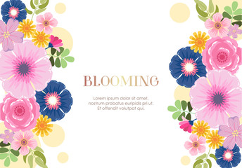 colorful floral flower blooming vector