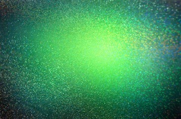 Beautiful green shimmer background. Patricks day holiday decorative illustration. Glitter textured graphic. Magic festive backdrop.