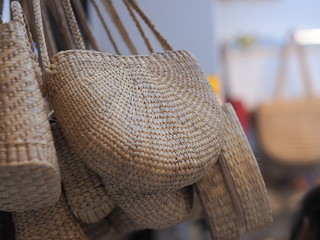 Obraz premium wicker basket on wooden background
