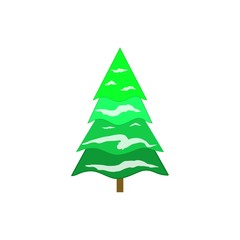 Silhouette design green spruce on white background. Modern stylish abstract texture. Colorful template for prints, textiles, wallpaper. Isolated graphic element. Flat vector image Vector illustration.