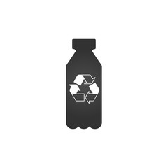 plastic bottle with recycle sign. Stock Vector illustration isolated on white background.
