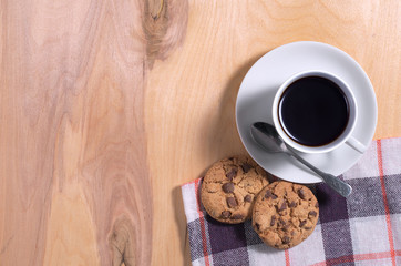 Coffee and chocolate chip cookies
