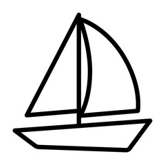 Sail boat for sailing line art vector icon for apps and websites