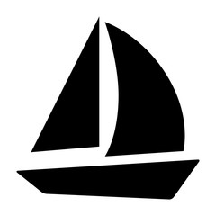 Sail boat for sailing flat vector icon for apps and websites