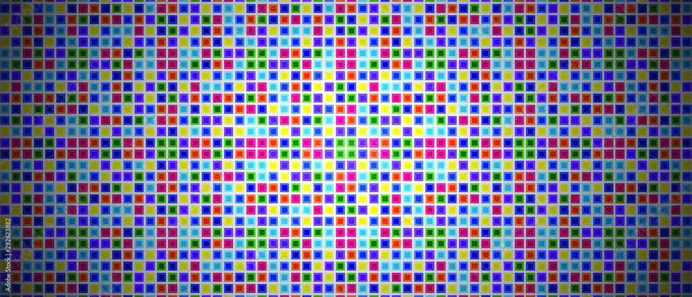 Poster abstract geometric grid background with multicolored shapes