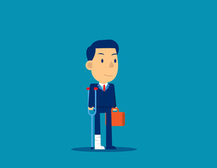 Business person injury. Employee failure concept, Cute business cartoon vector style