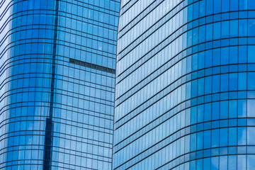 Fototapeta na wymiar Urban abstract - windowed corner of office building.