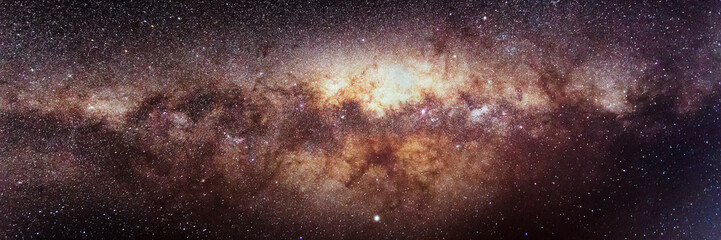  Milky Way Galaxy. Stars Panorama Background, Starry Night Sky.