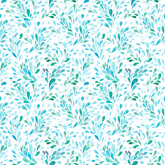 hand drawn watercolor objects seamless pattern