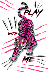 oriental tiger illustration graphic design print