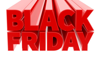 BLACK FRIDAY word on white background 3D rendering