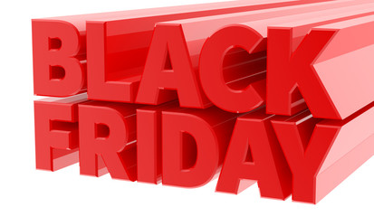 BLACK FRIDAY word on white background 3D rendering