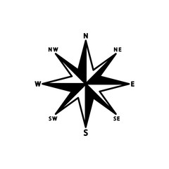 compass navigation icon trendy flat design