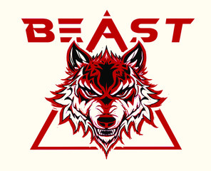 wild wolf beast illustration graphic design resource