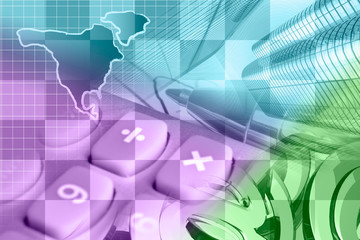 Mail signs, graph and map