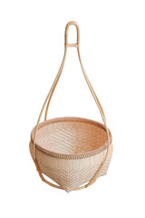 Obraz premium basket made from bamboo and reed isolated with clipping path