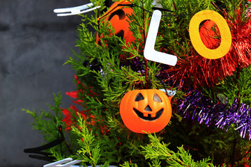 Still life of decoration that imaged Halloween