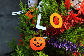 Still life of decoration that imaged Halloween
