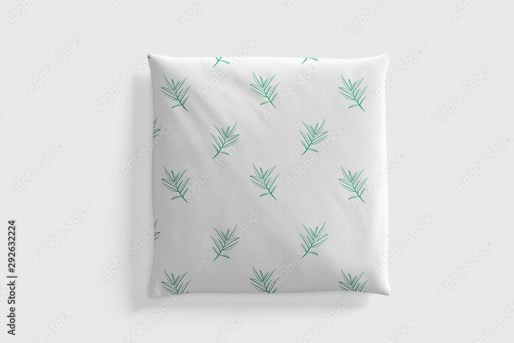 Poster mock up of a pillow - 3d rendering
