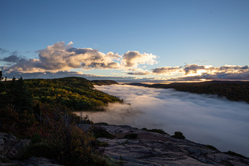 sunset over lake