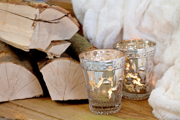 Hygge Winter Still Life With Candles