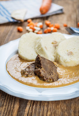Czech Beef tenderloin and cream sauce