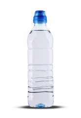 small plastic bottle with mineral water