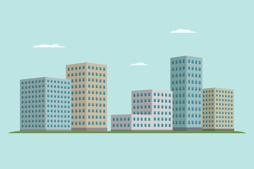 Urban architecture. Cartoon style. Vector illustration.