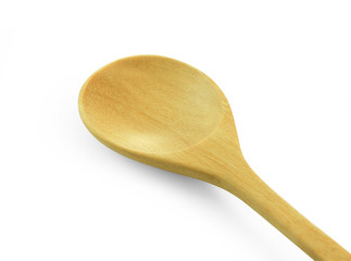 Empty Wood spoon on white background
