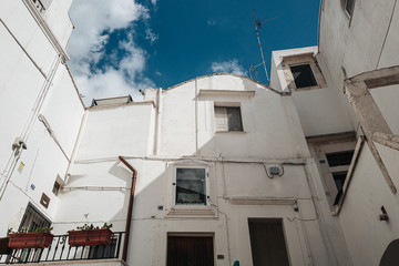 MARTINA FRANCA, ITALY / SEPTEMBER 2019: Tiny streets in the old town