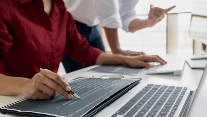 Programmer working in a software development and coding technologies. Website design. Technology...