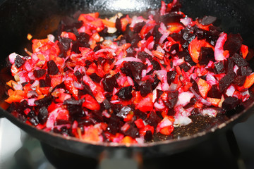 salad with oil and vinegar vinaigrette beetroot