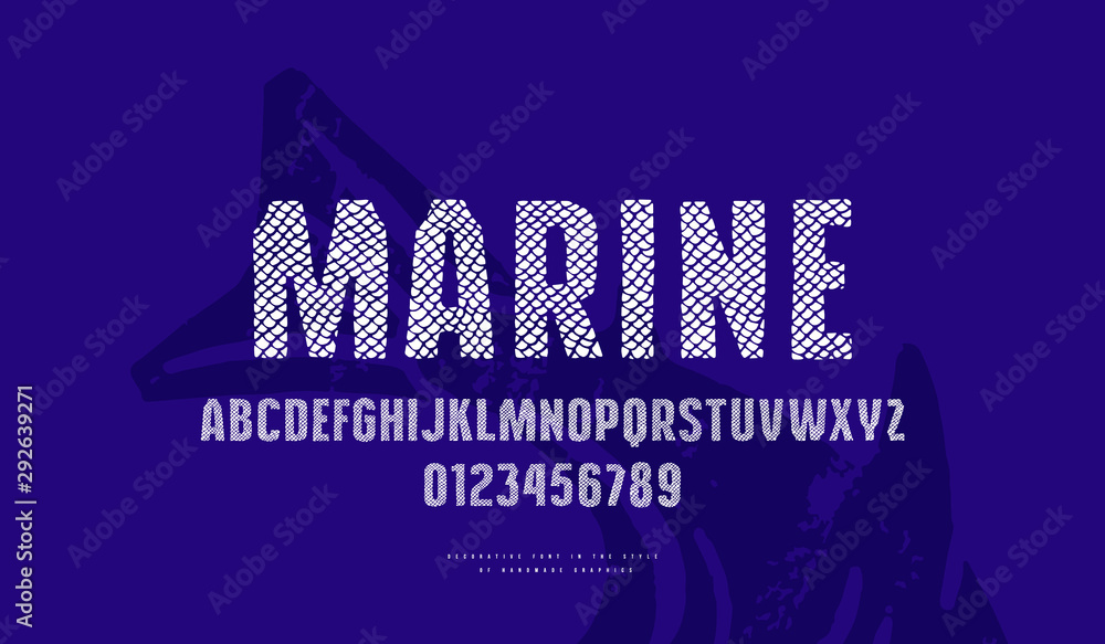 Fototapete sans serif font in the style of handmade graphics