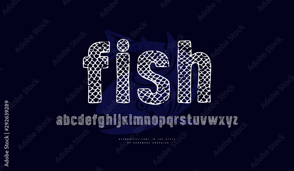 Fototapete sans serif font in the style of handmade graphics