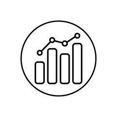 graph icon in trendy flat style