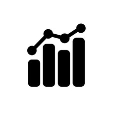 graph icon in trendy flat style