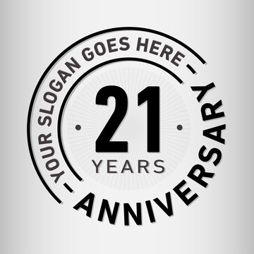 21 years anniversary logo template. Twenty-one years celebrating logotype. Vector and illustration.