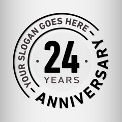 24 years anniversary logo template. Twenty-four years celebrating logotype. Vector and illustration.