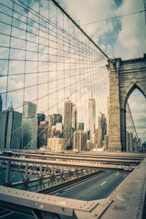 Fototapeta na wymiar brooklyn bridge and new york city manhattan
