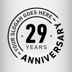 29 years anniversary logo template. Twenty-nine years celebrating logotype. Vector and illustration.