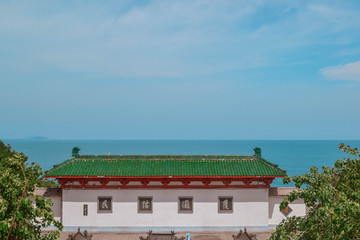 Fototapeta na wymiar China ethnic buildings in Sanya Hainan