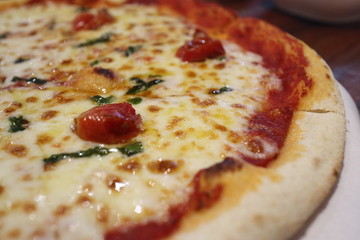 pizza with tomatoes and olives