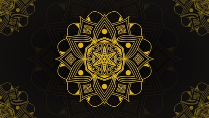 elegent mandala background with black background