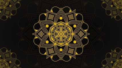 elegent mandala background with black background