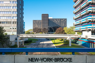 Office buildings in the style of architecture of the seventies in the City Nord, an office city...