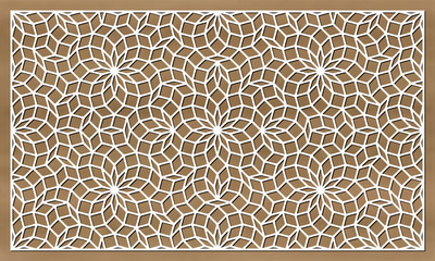 Decorative panel. Template for laser cutting. Vector ornament design.