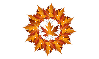 Colour autumn vector leaf mandala