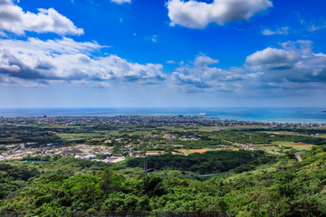 Fototapeta na wymiar View of Ishigaki City from Ishigakijima Banna Park Observatory