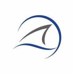 Shark fin logo design template vector illustration