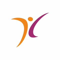 Abstract human figure logo design template vector illustration